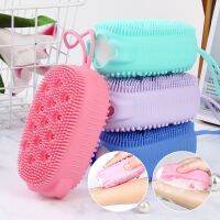 Double-sided Massage Scrub Sponge Silicone Body Scrubber Exfoliating Bathroom Shower Brushes Bubble Bath Brush Body Wash Cleaner