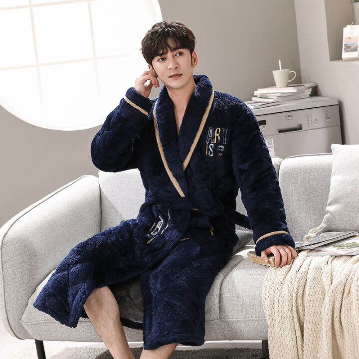 top-winter-bath-robe-coral-fleece-men-bathroom-robe-men-bathrobe-men-flannel-quilted-pajama-thick-long-spa-robe-shower-homewear