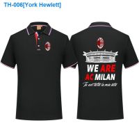 ❂✑ York Hewlett 2021-22 AC milan serie a title mark with customized business suit lapel Polo summer with short sleeves