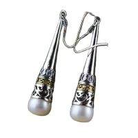 KJJEAXCMY fine jewelry S925 sterling silver jewelry hollow-out pearl female style earrings national style as old earrings