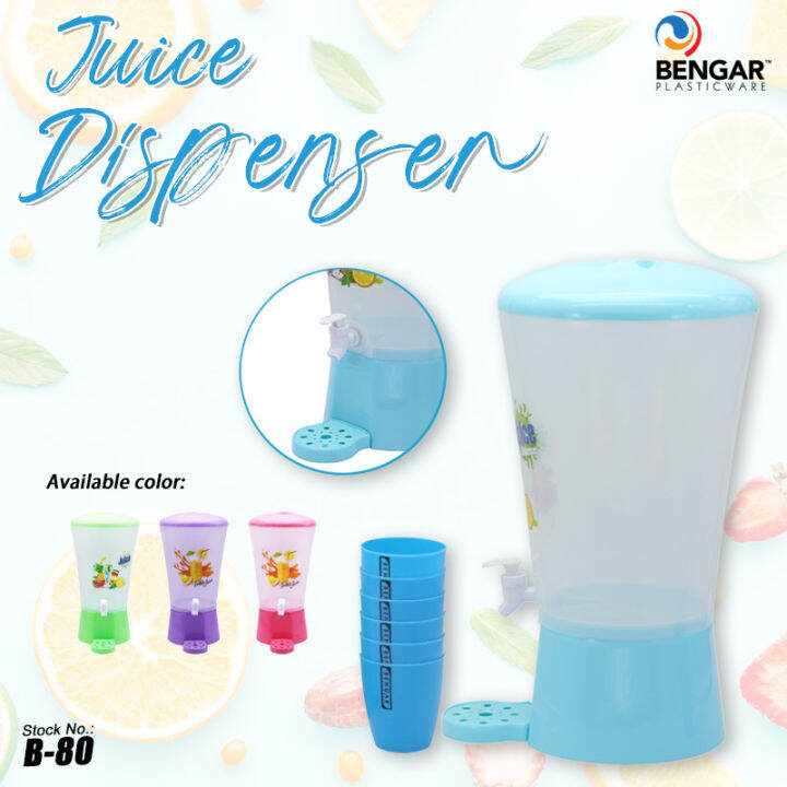 (B-80) 10 Liters Juice Dispenser With FREE 6pcs Cups BPA FREE Water Jug ...