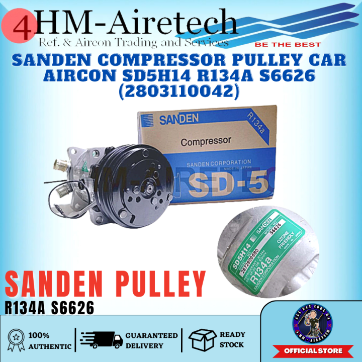 4HM SANDEN Compressor Pulley Car Aircon SD5H14 R134A S6626 (2803110042