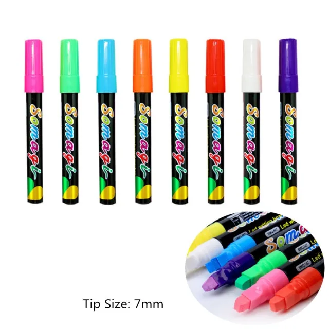 8 Colors Removable Liquid Chalk Paint Windows Markers Pen Mirrors Car