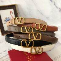 【with box】2023 New Leather VT Letter ValentinoˉLadies Thin Belt