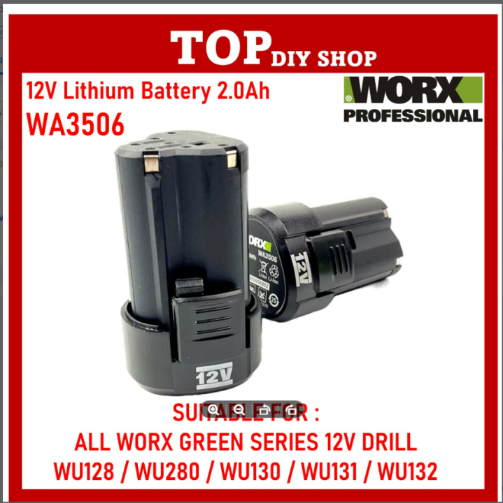Batteria 4.0Ah Compatibile Con WORX 12V – Per WA3506 WU127 WU128 WU130 E Altri, 2 Pezzi, Con Protezioni