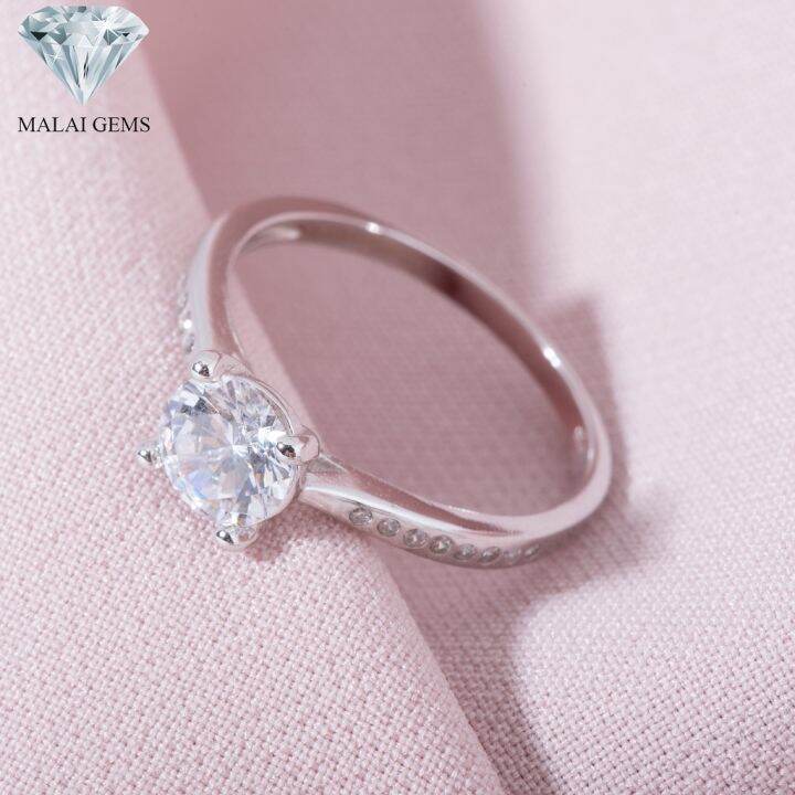 malai-gems-แหวนเพชร-เงินแท้-925-เคลือบทองคำขาว-ประดับเพชรสวิส-cz-รุ่น151-1ri57013-แถมกล่อง-แหวนเงินแท้-แหวนเงิน