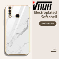 VRQR สำหรับ Vivo Y17 Y15 Y12 Y12i Y3S 2020 U10 Y11 2019 Y19 U3 U20 Y5S Z5i Z1 Pro Z5X เคสโทรศัพท์ 6DStraight ชุบขอบหินอ่อนสายคล้องซิลิโคนนิ่มคุณภาพสูงหรูหราดีไซน์ใหม่ป้องกันใหม่