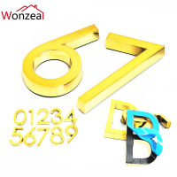 0123456789 Modern Plaque Door Plate Number House Ho Door Address Digits Sticker Plate Sign พลาสติก ABS