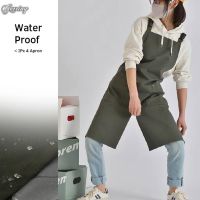 Gerring Waterproof Apron Korean Coffee Restaurant Canvas Work Clothes An Apron Kitchen Women Japanese Style Christmas Apron Aprons