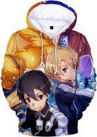 BY-CAN Boys Teens Sword Art Online 3D Hoodies Pull Over,Mens Novelty Sweatshirt with Kangaroo Pocket