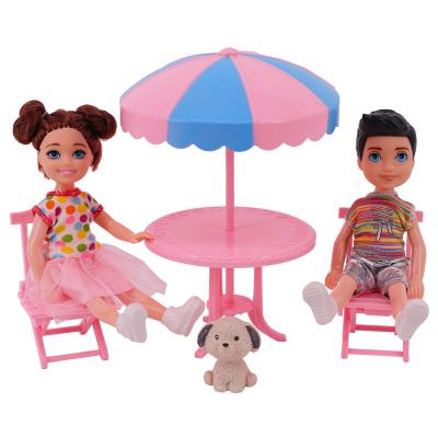 เตียงโต๊ะเก้าอี้เฟอร์นิเจอร์สำหรับครอบครัว Barbie ของขวัญคริสต์มาสเกมสำหรับเด็ก Kids Toys ขายดี
