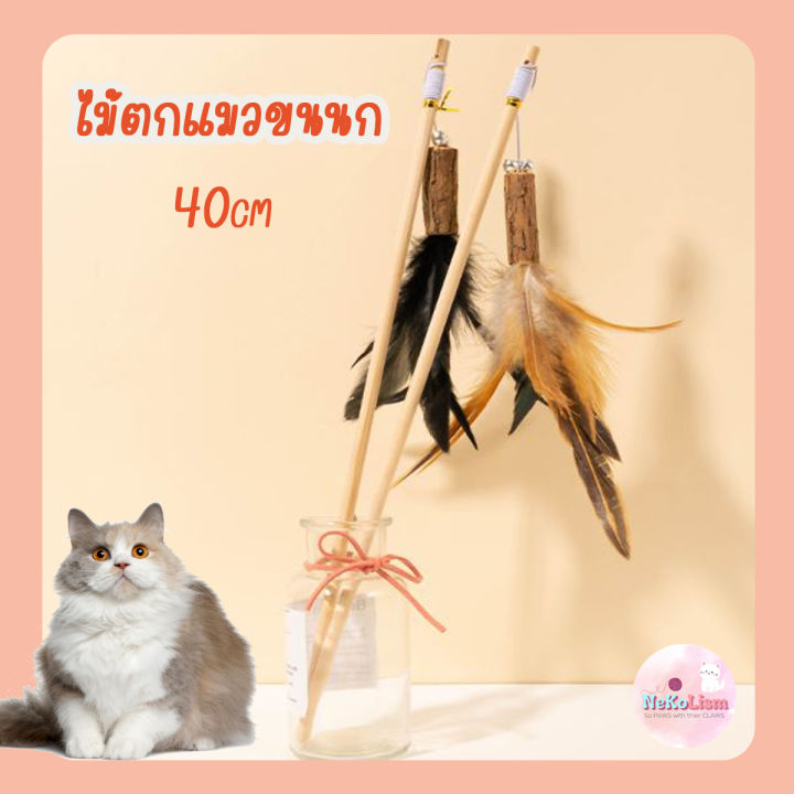 ไม้ตกแมวขนนก-ของเล่นแมว-ไม้ล่อเหมียว-ลูกเหมียว-cat