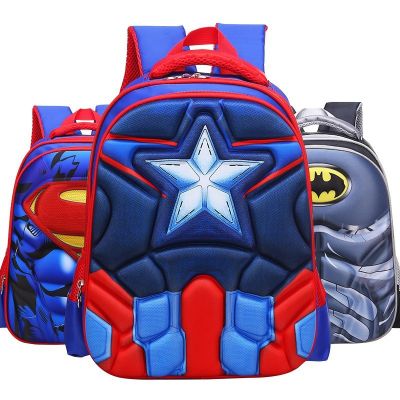 3D Superhero Molded Face Kids School Bag Children Backpack