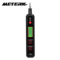 Meterk AC12ปากกาทดสอบไฟฟ้าจอแสดงผล LCD-300V เครื่องทดสอบแรงดันไฟฟ้า Live/Zero สายเครื่องตรวจจับสายไฟ Breakpoint Finder พร้อมไฟฉายและฟังก์ชั่นเครื่องเตือนมีไฟเสียง