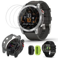 (3 + 2 + 1) สำหรับ Garmin Epix 2สมาร์ทวอท์ช (3ชิ้น) กระจกเทมเปอร์ปกป้องหน้าจอและ (2ชิ้น) ปลั๊กกันฝุ่น &amp; (1ชิ้น) ฝาครอบเคสป้องกัน