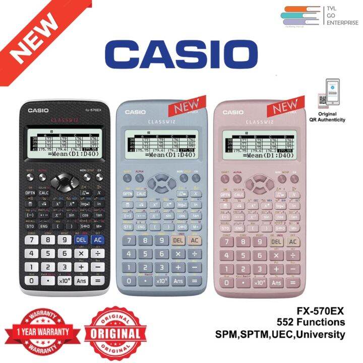 CASIO SCIENTIFIC CALCULATOR FX-570EX ORIGINAL CASIO (BLACK/PINK/BLUE ...