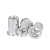 500pcs Aluminum Rivet Nut M6 Aluminum Alloy Rivnut Flat Head Threaded Rivet Insert Nutsert Cap Rivet Nut Nuts Rivnuts