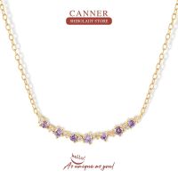 CANNER Multicolor Mini Birthstone Necklace For Women Korean Fashion Y2K Jewelry Charming Pendant Chain 18K Choker Bijoux Collar