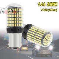 MovFlax 2ชิ้น3014 144SMD CanBus สีขาว/สีเหลือง/สีแดงสี1156 BA15S P21W หลอดไฟ Led สำหรับเลี้ยวสัญญาณไฟ