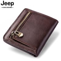 2021 Mans Wallet Genuine Leather Thin Men Wallets Zipper Coin Purse Short Design Multifunction Money Bag With Card Holder