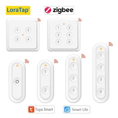 LoraTap ZigBee 3.0 Sakelar Kontrol Otomatis Adegan Tuya Jarak Jauh Tombol Tekan 6 Nirkabel Aplikasi Kehidupan Pintar