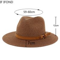 【CW】 New Big Size 59 60CM Panama Hat Hats for Man Outdoor Beach UV Protection Cap Chapeau Jazz Trilby