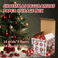 64 Grids Christmas Balls Storage Box Ornaments Organizer Advent Calendar Divider Toys Baubles Gift Box Decorations For Home