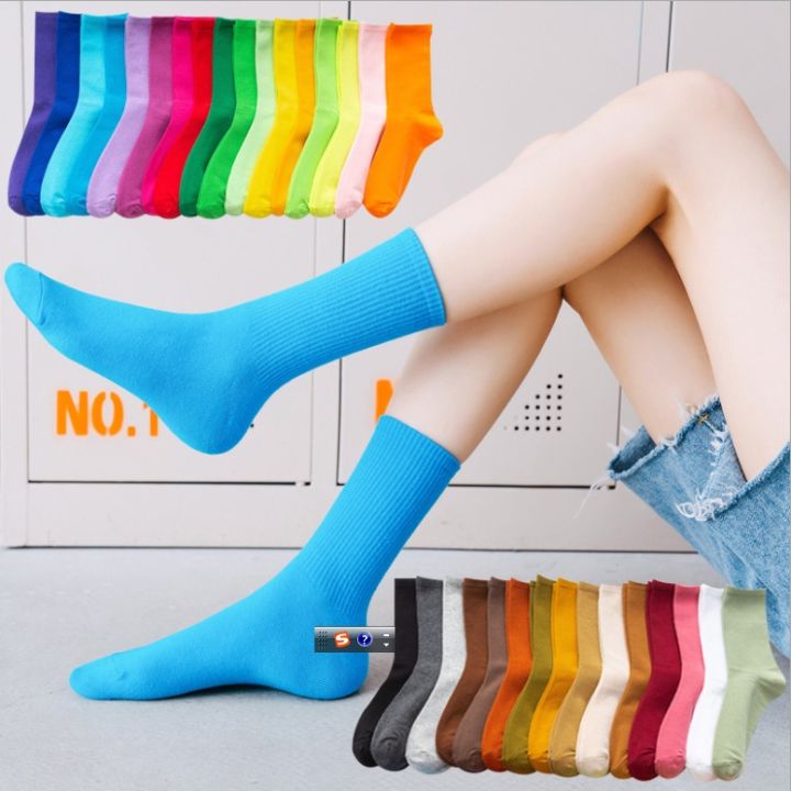 fashion-socks-middle-ankle-solid-color