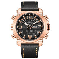 SMAEL Fashion Brand Watch Men Leather Sport Watches Rosegold Waterproof Quartz Wristwatches Chronograph Male Clock