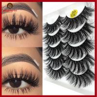 FINGERTIP ART SKONHED 5 Pairs ผู้หญิง เป็นธรรมชาติ Wispy Flared Crisscross ขนตาปลอม 3D Faux Mink Hair ต่อขนตา