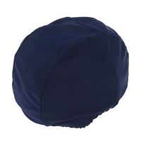 Polyester Men Women Sporty Flexible Cloth Swimming Cap Swim Hat Blue