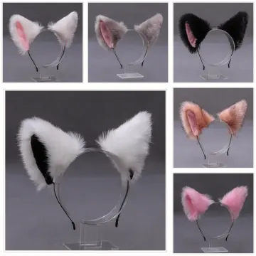 Plush Wolf Cat Ears Headband Fluffy Animal Fox Hair Hoop Kawaii Realistic  Sweet!