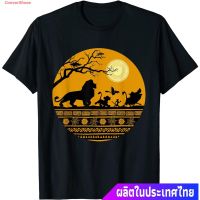 เสื้อยืดผ้าฝ้ายพิมพ์ลาย เสื้อยืดขายร้อนเสื้อยืดแขนสั้น Disney The Lion King Halloween Circle T-Shirt Short sleeve T-shir  BZU9