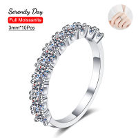 Serenity วัน3มิลลิเมตร10หิน D สี1กะรัต Moissanite แถวแหวน S925แผ่นเงิน Pt950วงเครื่องประดับสำหรับผู้หญิงขายส่ง