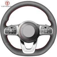 LQTENLEO Black Artificial Leather Car Steering Wheel Cover For Mercedes-Benz A-Class W177 C-Class W205 E-Class W213 S-Class W222 Steering Wheels Acces