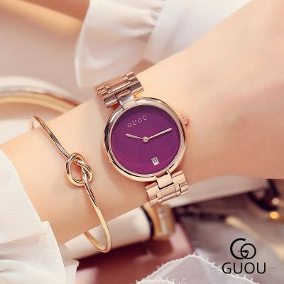 ✔◙♈ หรูหรา Rose Gold ผู้หญิงนาฬิกาวันที่แฟชั่นสแตนเลสนาฬิกา Montre Femme Simple สร้อยข้อมือผู้หญิง Bayan Kol Saati นาฬิกา