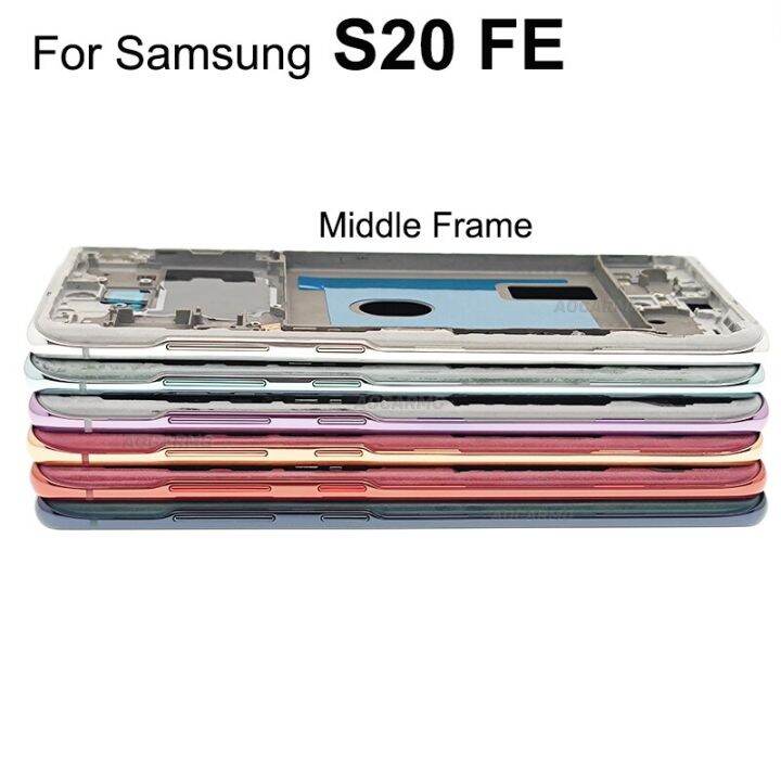 aocarmo-for-samsung-galaxy-s20-fe-g7810-front-lcd-display-middle-frame-chassis-bezel-plate-with-buttons-replacement-part