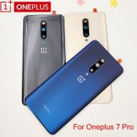 ฝาครอบแบตเตอรี่ด้านหลัง พร้อมเลนส์กล้อง และกาว แบบเปลี่ยน สําหรับ Oneplus 7 pro 7pro One Plus 7 pro