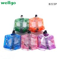 (TSQIU)WellGo แป้นจักรยาน B223P /B109P สีเยลลี่ปากสุนัขอุปกรณ์เสริมสำหรับเสือภูเขา1คู่