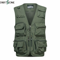 Summer Mens Vest Tactical Gear Coat Male Photographer Waistcoat Tool Multi-Pocket Mesh Work Sleeveless Jacket