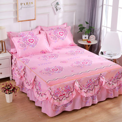 Ruffle Bedding Trendy Household Bed Skirt For Multiple Size Bedspread Mattress Good Bed Sheet Cover With Pillowcase F0067