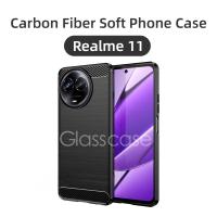 เคสสำหรับ Realme 11 5G สำหรับ Realme 11 Pro Plus 11Pro 11Pro + 11ProPlus Realme11 Nfc 4G 5G 2023กันชนคาร์บอนไฟเบอร์ป้องกันซิลิโคนเคสมือถือกันกระแทกฝาหลัง