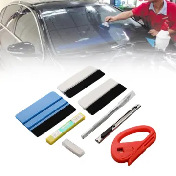 7Pcs Car Film Trimming Tool Car Wrap Vinyl Scrapers 3D Carbon Fiber Decal  Film Micro Squeegee Felt Kit Wrap Vinyl Tools Red