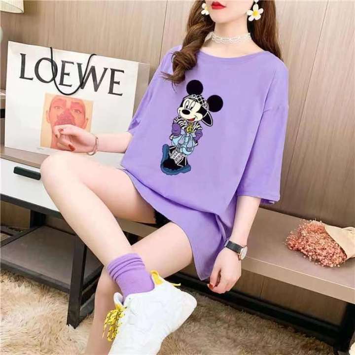 พร้อมส่ง-fashion-dress-shop-เสื้อยืดมิ้กกี้เม้าส์-มาใหม่-เนื้อผ้าดีนุ่มเด้งมี-5-สี-สีเขียวดำ-ขาว-แดง-เสื้อยืดแฟชั่น-เสื้อยืดผู้หญิงแขนสั้น