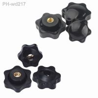 ✟▣✈ 5Pcs Plum Nut Mechanical Black Thumb Nut Knob Manual Nut Thermoplastic Brass Thread With and Without Holes M4/M5/M6/M8/M10