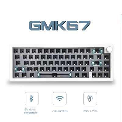 GMK67ปะเก็น65% บลูทูธ2.4G ไร้สายแบบถอดเปลี่ยนได้กำหนดเองคีย์บอร์ดแบบกลไก Backlit ชุด RGB