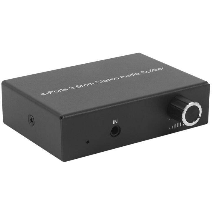 4 Ports 3.5mm Audio Splitter Multiple Audio Outputs Headphone Amplifier