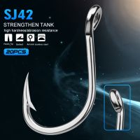 20pc Saltwater Fishing Hook SJ42 JIGGING HOOK 1/0 -13/0 Model Stainless Steel Fishhook Made in Taiwan