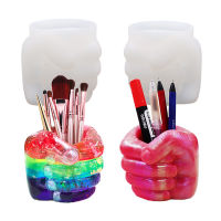 DIY Pen Holder Crystal Epoxy Resin Mold Creative Storage Vase Left And Right Fist Silicone Mold