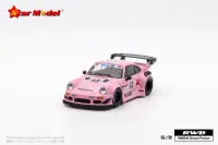 พรีเซลโมเดลดาว1:64 Rauh-Welt RWB 930 GT Block43โมเดลรถยนต์หล่อสีชมพูขนาดเล็ก